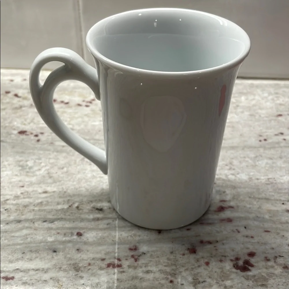Pier 1 Maid of Honor White and Gold Ceramic Mug